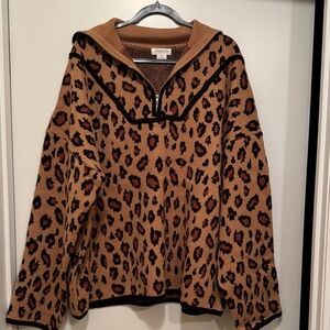Chic Soul Leopard Print Sweater